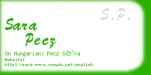 sara pecz business card